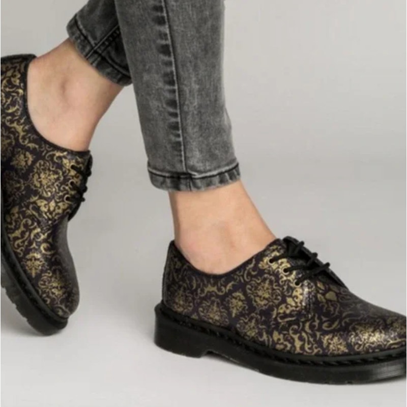 Dr. Martens Rare 1461 Baroque Crystal Suede Oxfords In Purple / Gold, Size 6
